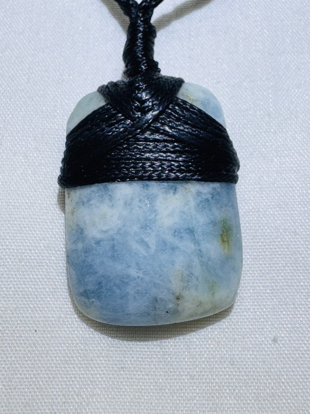 Unisex Larimar Macrame Necklace